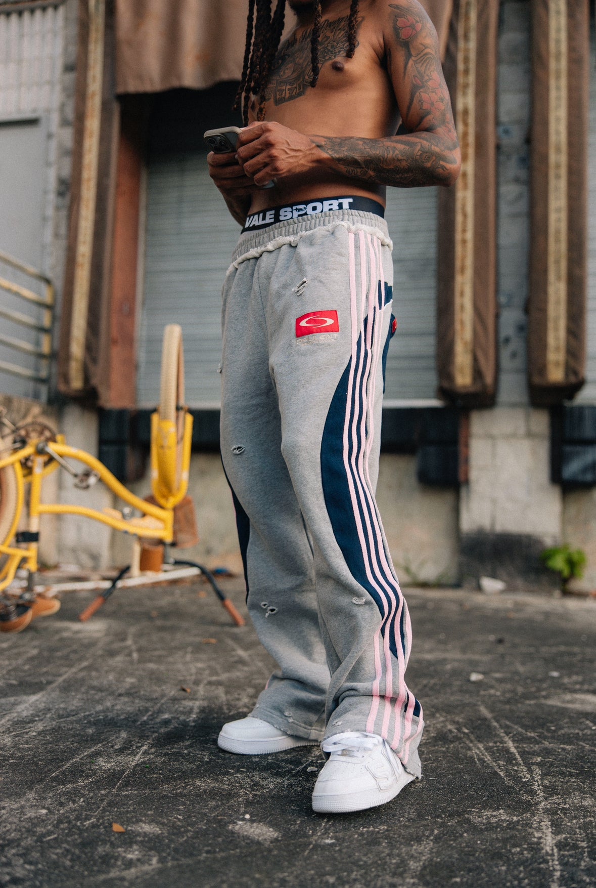 Opulent Sweatpants (gray) French Terry - Oversized - Distressed
